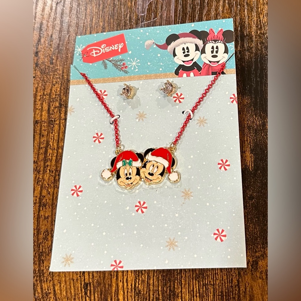 Disney Kids Mickey Mouse Necklace And Earrings Set NWT 3+ Years